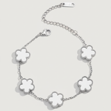 Lucky Five-Petal Bracelet – White